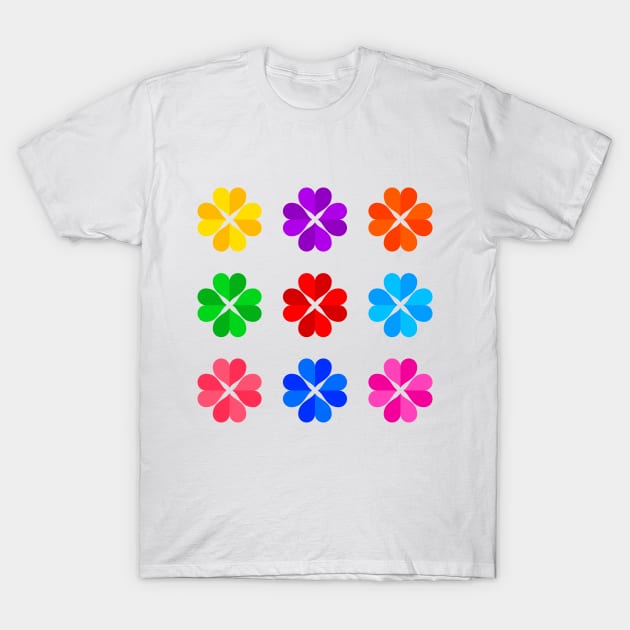 Colorful Lucky Clovers Pack T-Shirt by alien3287